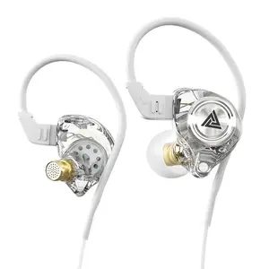 Transparent Dynamic Resin In-Ear Headphones with Mic, 3.5MM Wired DJ Monitor Earbuds, Hi-Fi Stereo, Heavy Bass, for Sport/Gaming/Fitness, Noise Isolation, Button Control