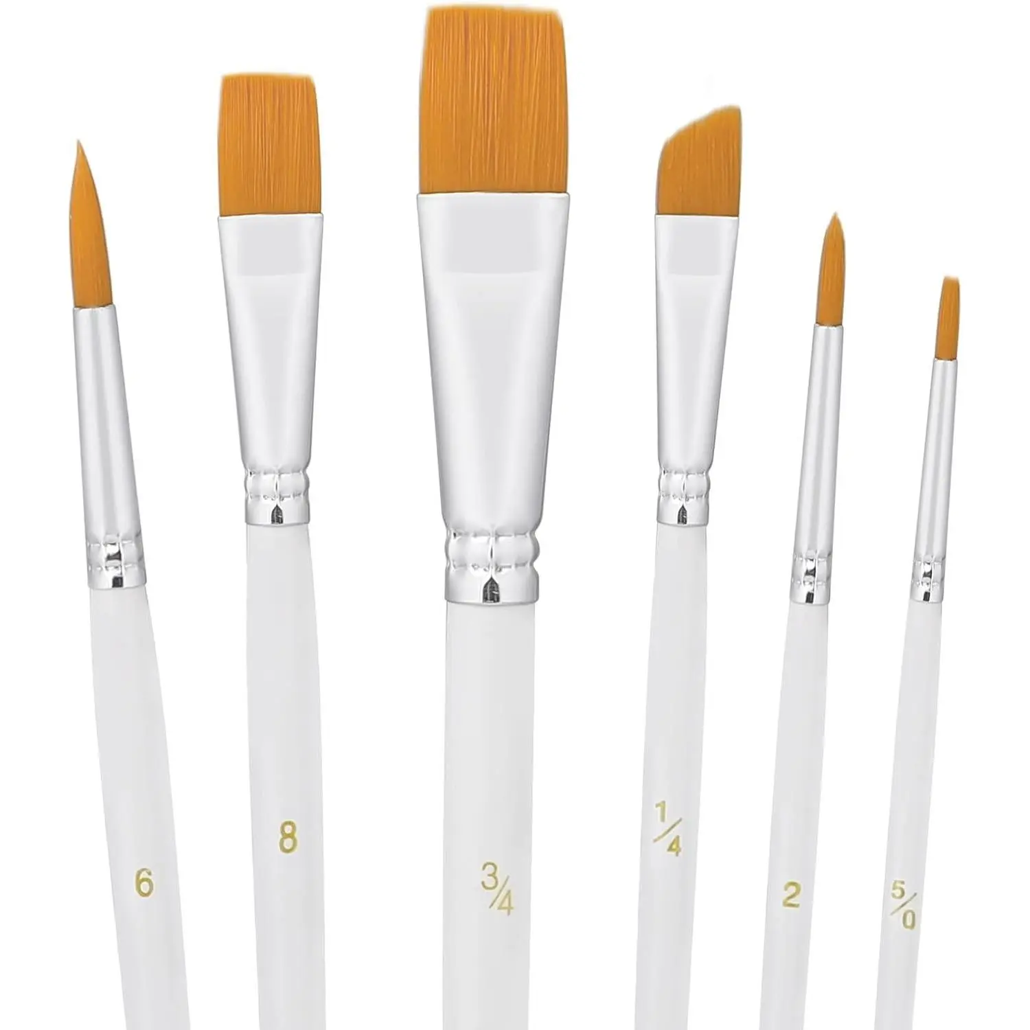 6PCS Cake Painting Brushes Set Food Paint Brushes Food Safe Cake Decorating Brushes for Dusting Edible Glitter Edible Color for Cake Cookie Decoration (White)