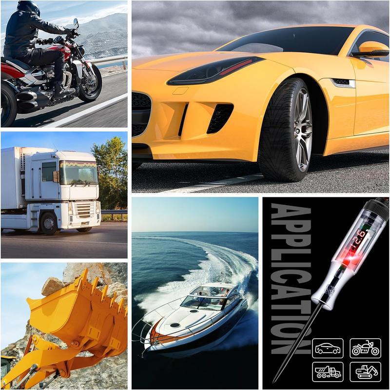 Automotive 5V-90V Digital LED Circuit Tester with Extended Spring Wire Bidirectional Light Tester for Electrical Voltage Testing Compact Practical with Pen Tip Protector