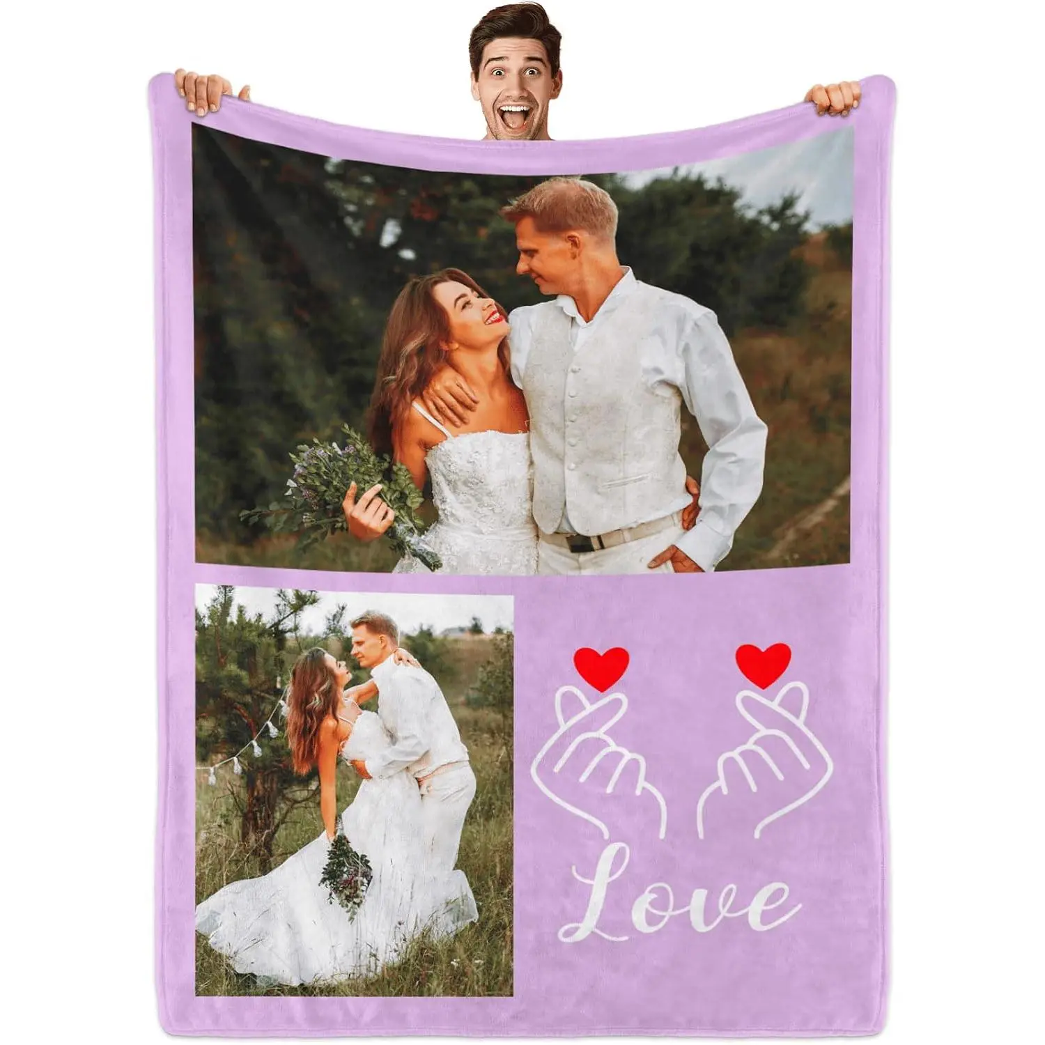 Custom Photo Blanket - Personalized Bedding Throw for Adults, Perfect Gift for Anniversary, Birthday