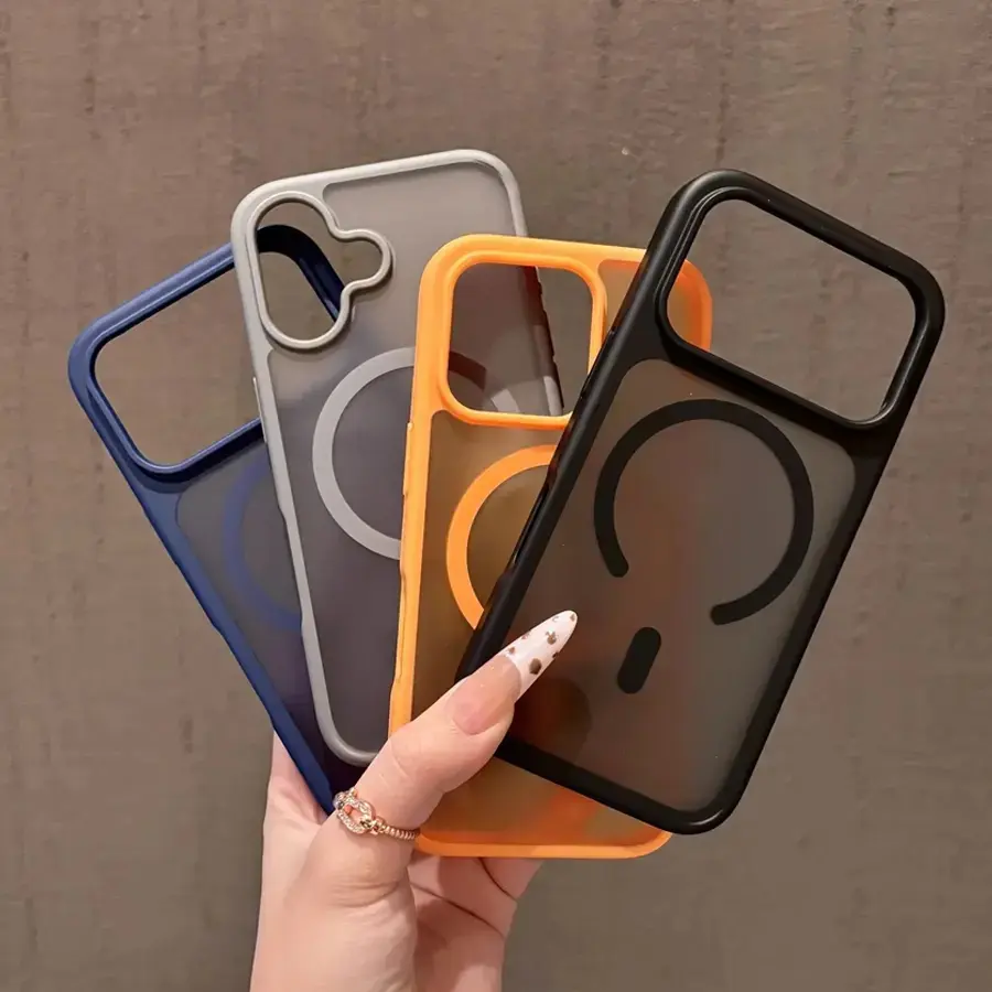 Transparent Fashion Magnetic Mobile Phone Case Suitable for iPhone17/16proMax/17Pro/17Air/16/14ProMax/14pro/13proMax/13Pro/12Pro