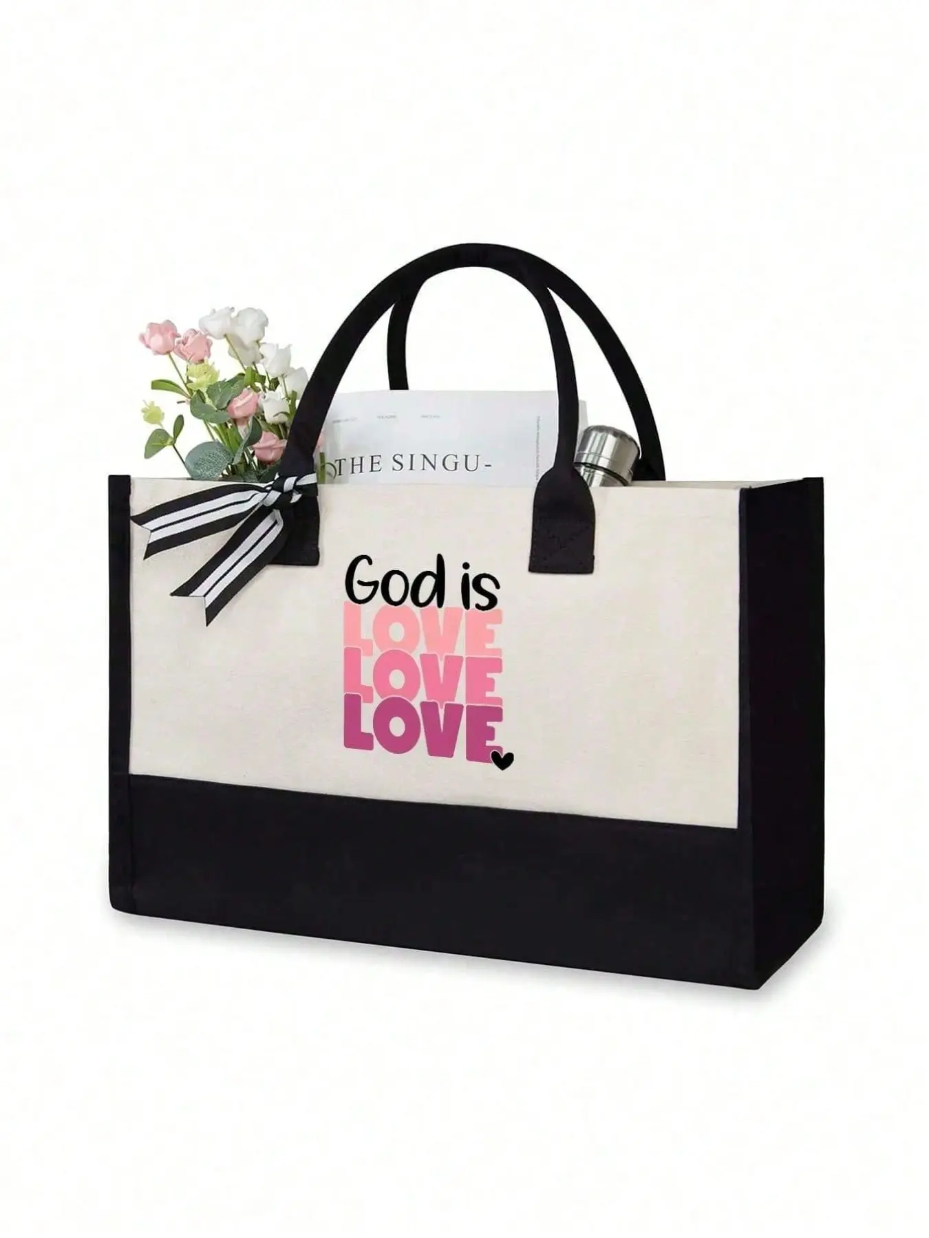 An ideal gift for sisters, a reusable canvas tote bag that offers personalized Christmas and sister gifts, Christmas bags, Christmas gift bags, Christmas accessories, birthday gifts, friendship anniversary gifts, party gifts
