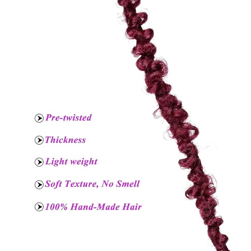 2Packs 30 Inch Butterfly Locs Crochet Hair Burgundy Faux Locs Synthetic Hair Extension for Women (30 Inch, BUG#）