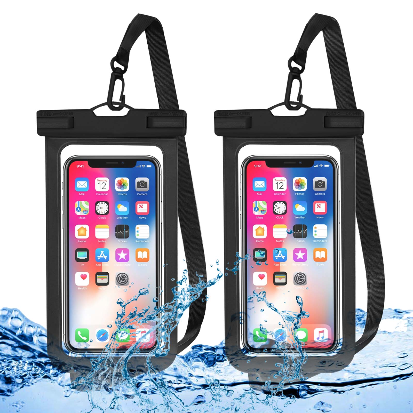 Waterproof Phone Pouch, 2 Counts Clear Waterproof Cell Phone Case with Lanyard for iPhone 15/14/13 Pro Max/Plus and Galaxy S22/S23, Fits Phones up to 7 Inches, Essential Waterproof Dry Bags for Outdoor Beach Swimming Diving, Boating Accessories Waterproof Phone Pouch, 2 Counts Clear Waterproof Cell Phone Case with Lanyard for iPhone 15/14/13 Pro Max/Plus and Galaxy S22/S23, Fits Phones up to 7 Inches, Essential Waterproof Dry Bags for Outdoor Beach Swimming Diving, Boating Accessories