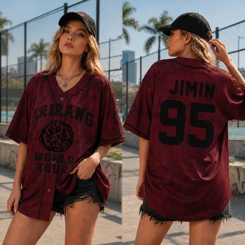 2026 World Tour Pearl-Weave Tailored Cut Baseball Uniform T-Shirts - Unisex Athletic Tops, Lightweight Breathable Concert Wear Jersey, Multi-Size Sporty Chic Fan Support Top