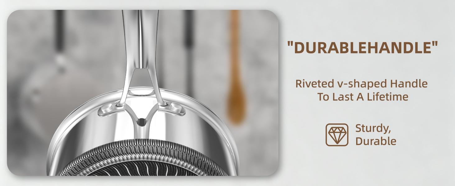 14-Piece Hybrid Stainless Steel Cookware Set, Non-Stick Pots and Pans Set with 3 Silicone Trivets| Induction Compatible Frying Pans, Saucepans, Saute Pan & Stock Pot| Oven Dishwasher Safe