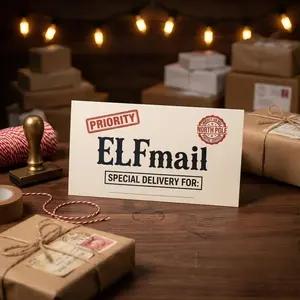 5pcs Elf Arrival Envelope Props, Christmas Elf Envelope, Personalised Elf Return Letter, Elf Back Prop, Welcome Back Elf Mail