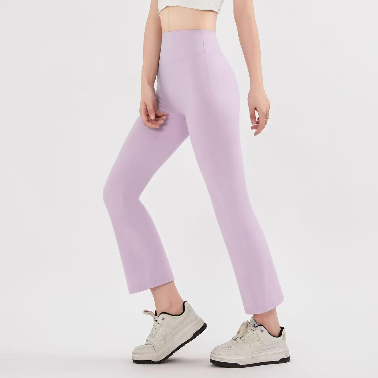Nude High Waist Elastic Yoga Micro-flare Pants Leggings Gym Peach Lifting Hips Tight-fitting Outwear Pilates Waist Sculpting