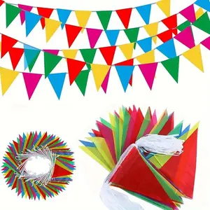 500/300/100Pcs Flags Colorful Pennant Banner Flags Triangle Flags, Garland for Theme Birthday Party, Outdoor Event Anniversaries