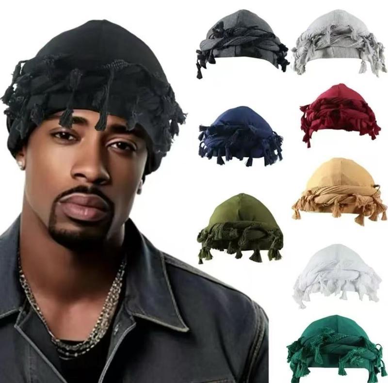 Silk Satin Lined Turban Cap for Men Women Adjustable Halo Head Wrap Twist Durag Hat with Elastic Pre-Tie Beanie Comfort and Style for Machine Washable Versatile Design