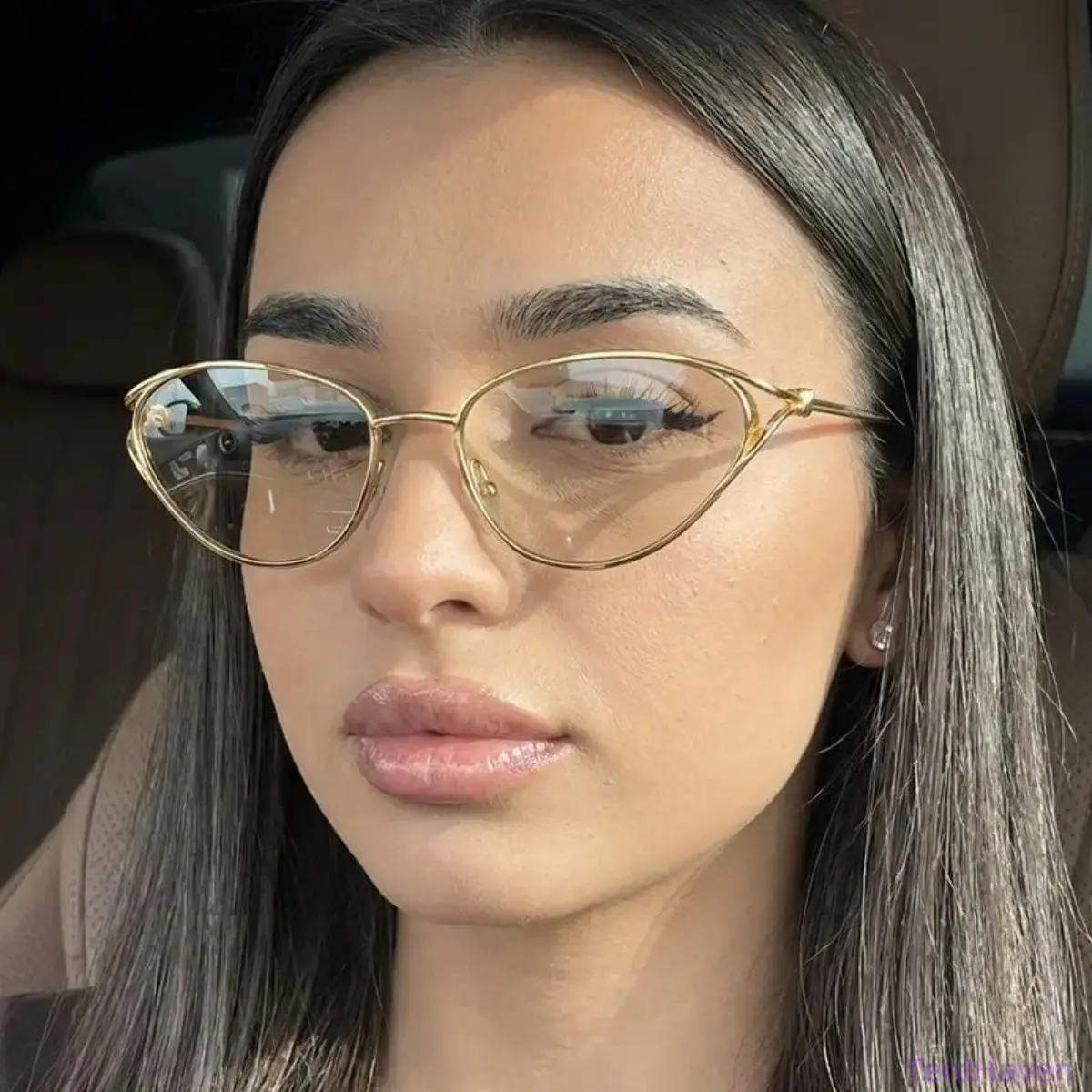 Viral Cat‑Eye Sunglasses For Women, Retro Small Metal Frame Shades, Y2K Spice Girl Aesthetic, Trendy Slim Designer Sunnies, Lightweight UV400 Eye Protection, Comfortable Fashion Glasses For Travel Party Daily Wear