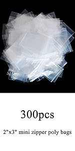 500pcs 1" x 2" Small Plastic Bags, 2 Mil Thick, Clear Small Zip Baggies, Resealable Zipper Bags, Storage Poly Baggies for Daily Vitamins, Candy Pills, Beads, Jewelry Parts, Tiny Items