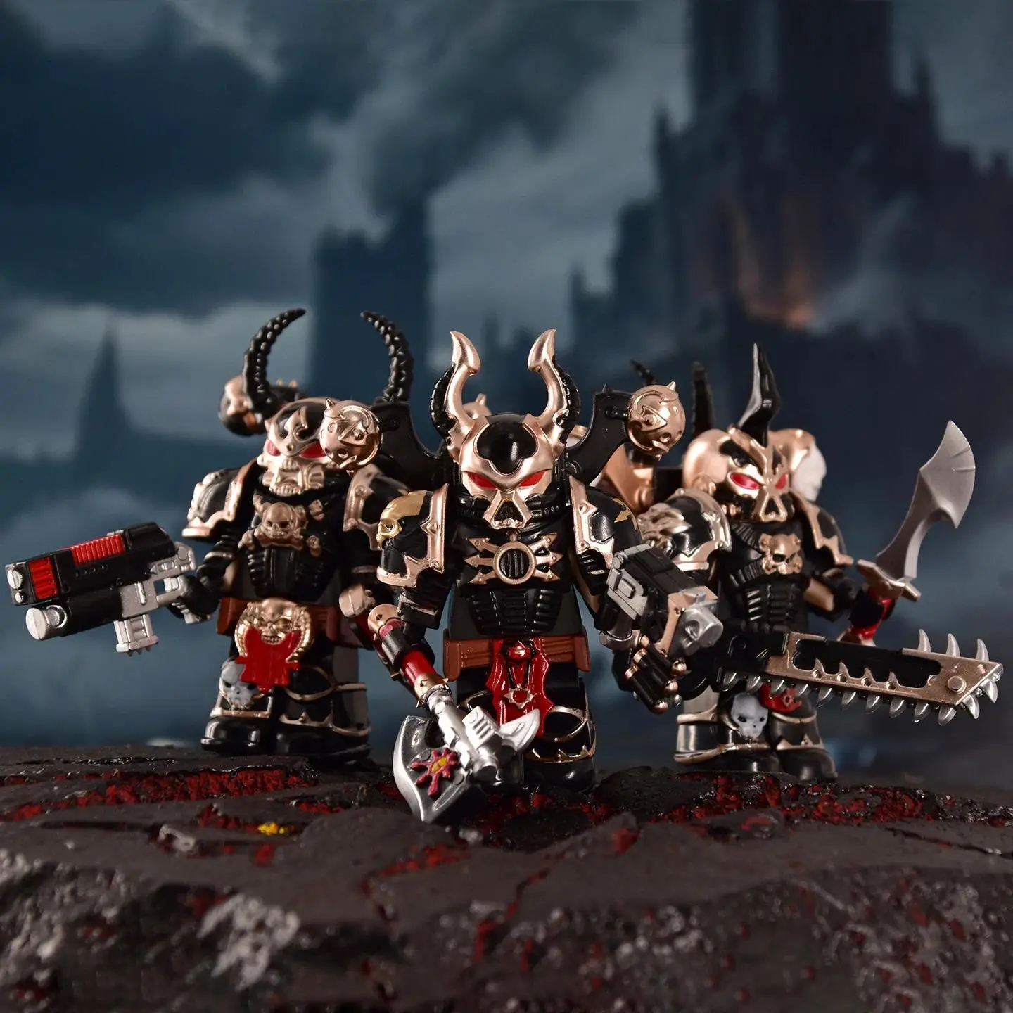 Military Chaos Space Marine Building Blocks Figures Toy Intricate Armor Black Legion Figures Toy Helmet Accessories Kids Toys