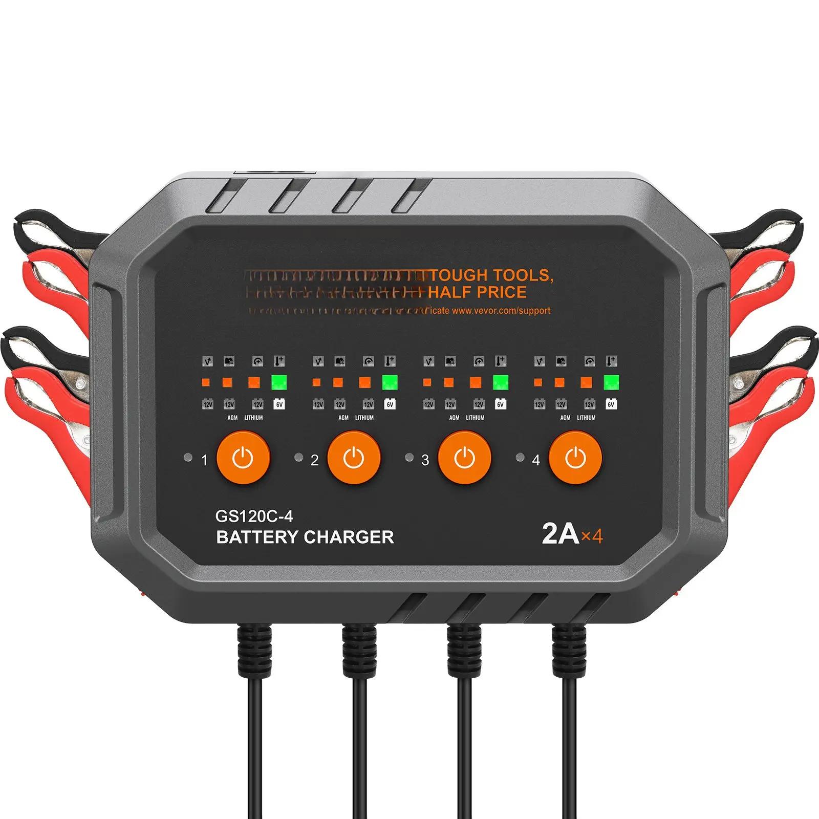 Smart Battery Charger, 8-Amp, LiFePO4 Lead-Acid (AGM / Gel / SLA) Car Battery Charger, Fully-Automatic Charger Maintainer Desulfator for Boat Motorcycle Lawn Mower Golf Cart Marine Deep Cycle