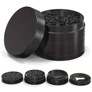 Zinc Alloy 4-Layer Hand Crank Grinder, Metal Herb Grinder with Handle, Durable Design for Efficient Grinding, Ideal for Smoking Accessories