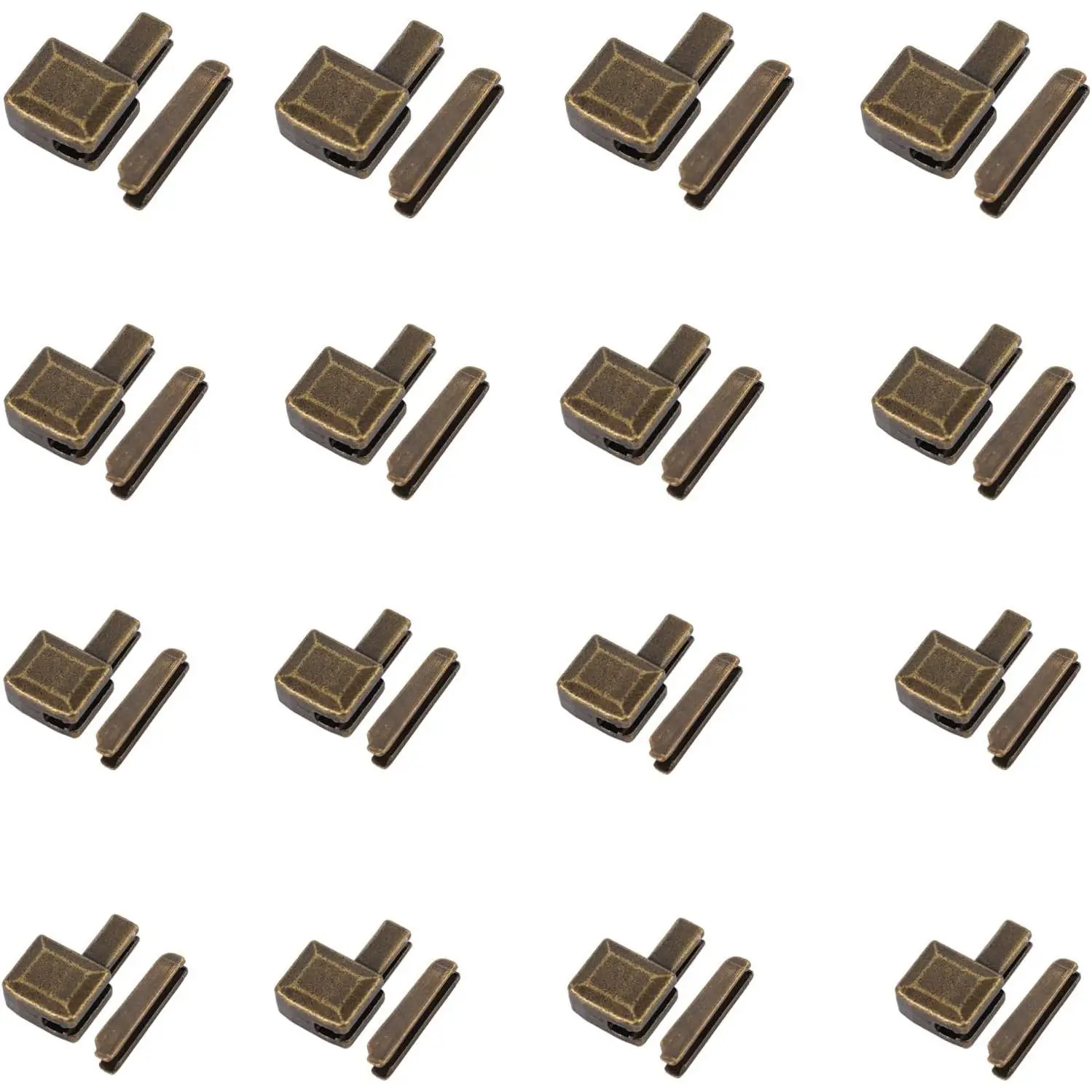 16 Sets Zipper Bottom Stopper Kits, 4 Size 3/5/8/10# Zipper Metal Latch Slider Retainer Insertion Kit Repair  Tool for Coats Jacket Bags  Repair Sewing DIY Fasteners (Bronze)