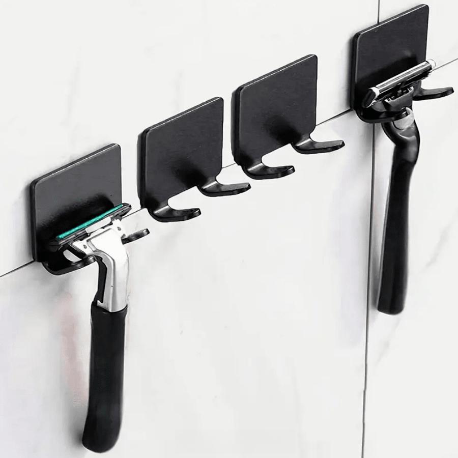 Razor Storage Rack, 4 Counts Wall Mounted Razor Holder, Portable Storage Rack for Bathroom, Home Organizer for Bathroom