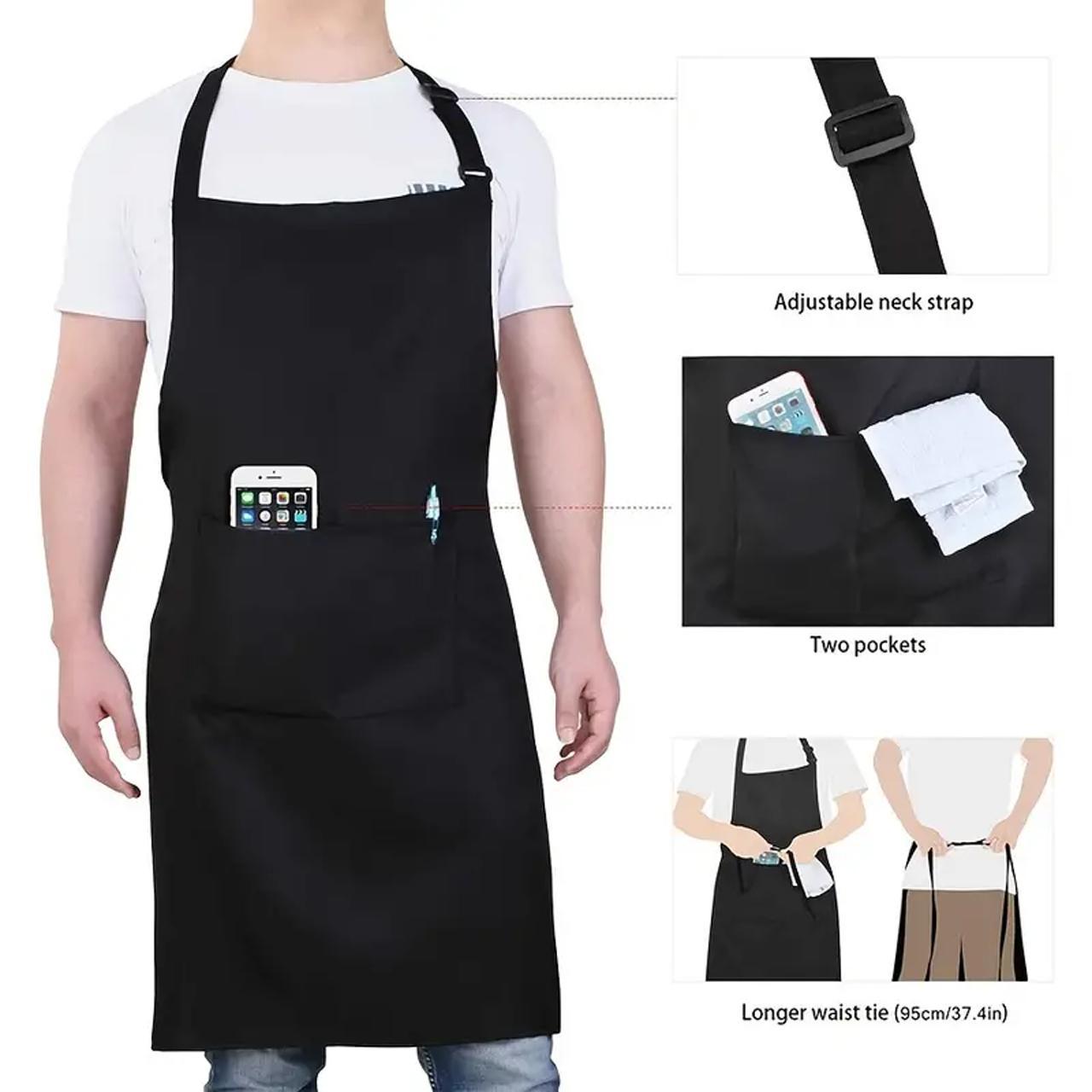 Adjustable Strap Waterproof & Oil-proof Apron with Pocket, Minimalist Kitchen Apron, Cooking Apron, Oil Resistant Apron, Kitchen Accessories for Men & Women