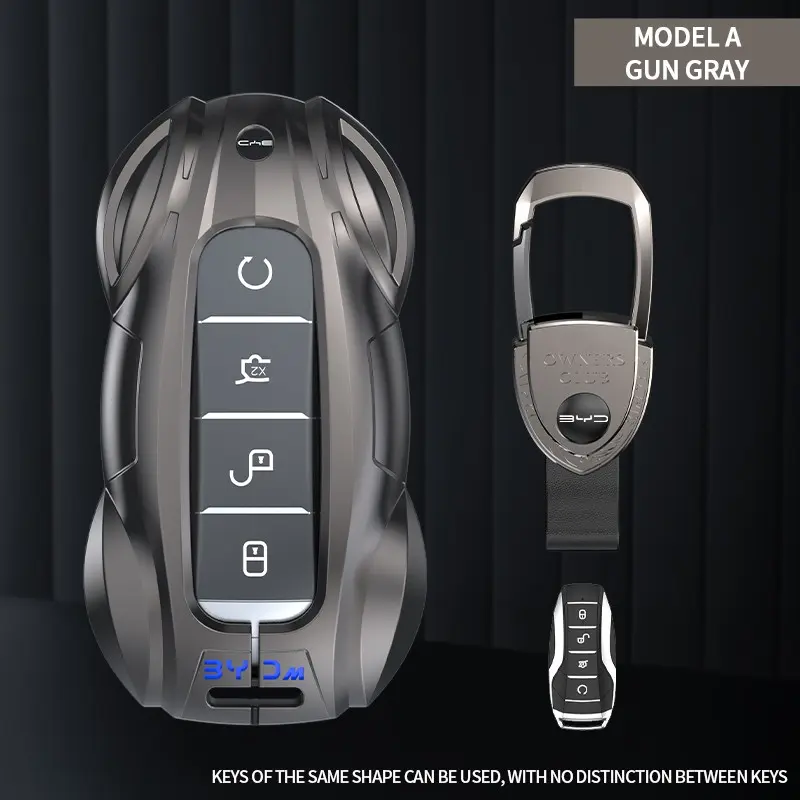 Metal Car Key Cover for Byd Tang Song Pro Qin Plus Song Plus Han, Stylish Remote Control Protector, Cool Sports Car Design