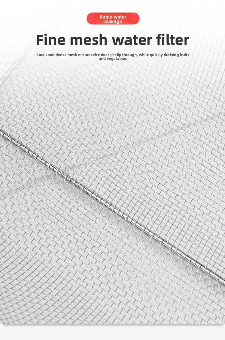 Stainless Steel Colander Strainer - 6-Quart Collapsible Colander with Expandable Rubber Handles - Rectangular Sieve, Fine Mesh Stainless Steel Strainers and Colanders for Kitchen