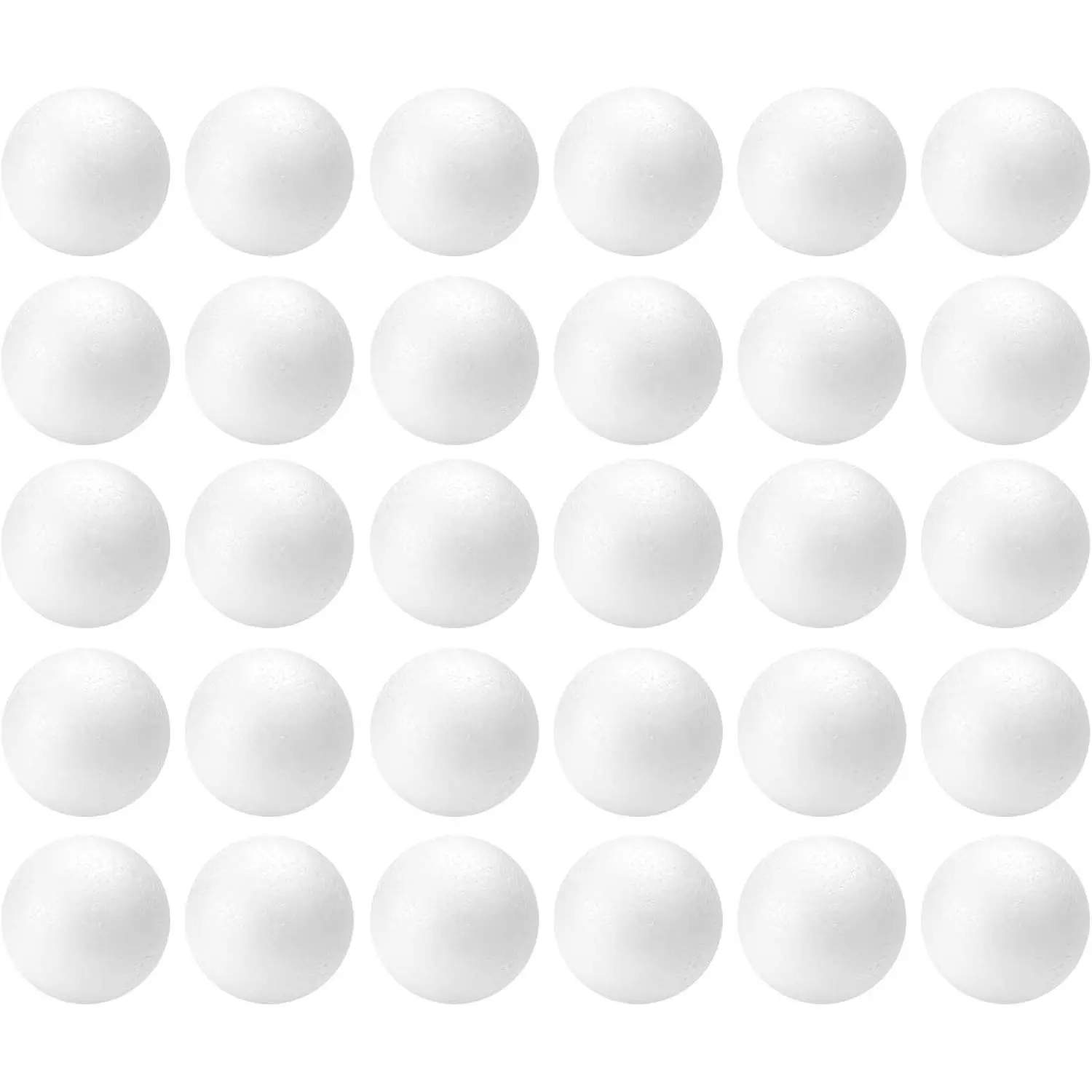 3 Inches Diameter Smooth Premium Polystyrene Craft Foam Balls, White 30 Pieces, for DIY Arts and Crafts, Decoration, Household and School Projects