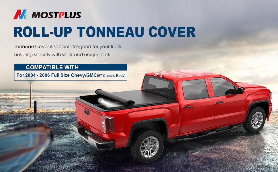For 1998-2026 Chevy Silverado/GMC Sierra 1500 2500 3500 Truck Bed Soft Roll Up Tonneau Cover