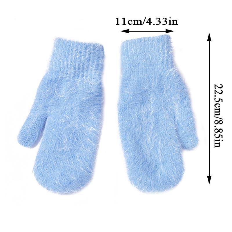 Women Winter Warm Cashmere Gloves Elastic Full Finger Mittens Soft ...
