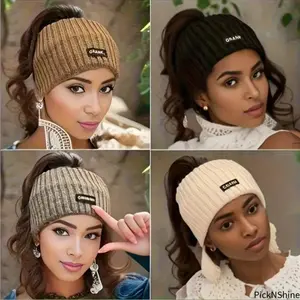 Women’s 4 Pack Soft Stretchy Elastic Headbands, Cozy Cold Weather Ear Warmers, Assorted Hair Band Set for Daily Casual & Formal Wear