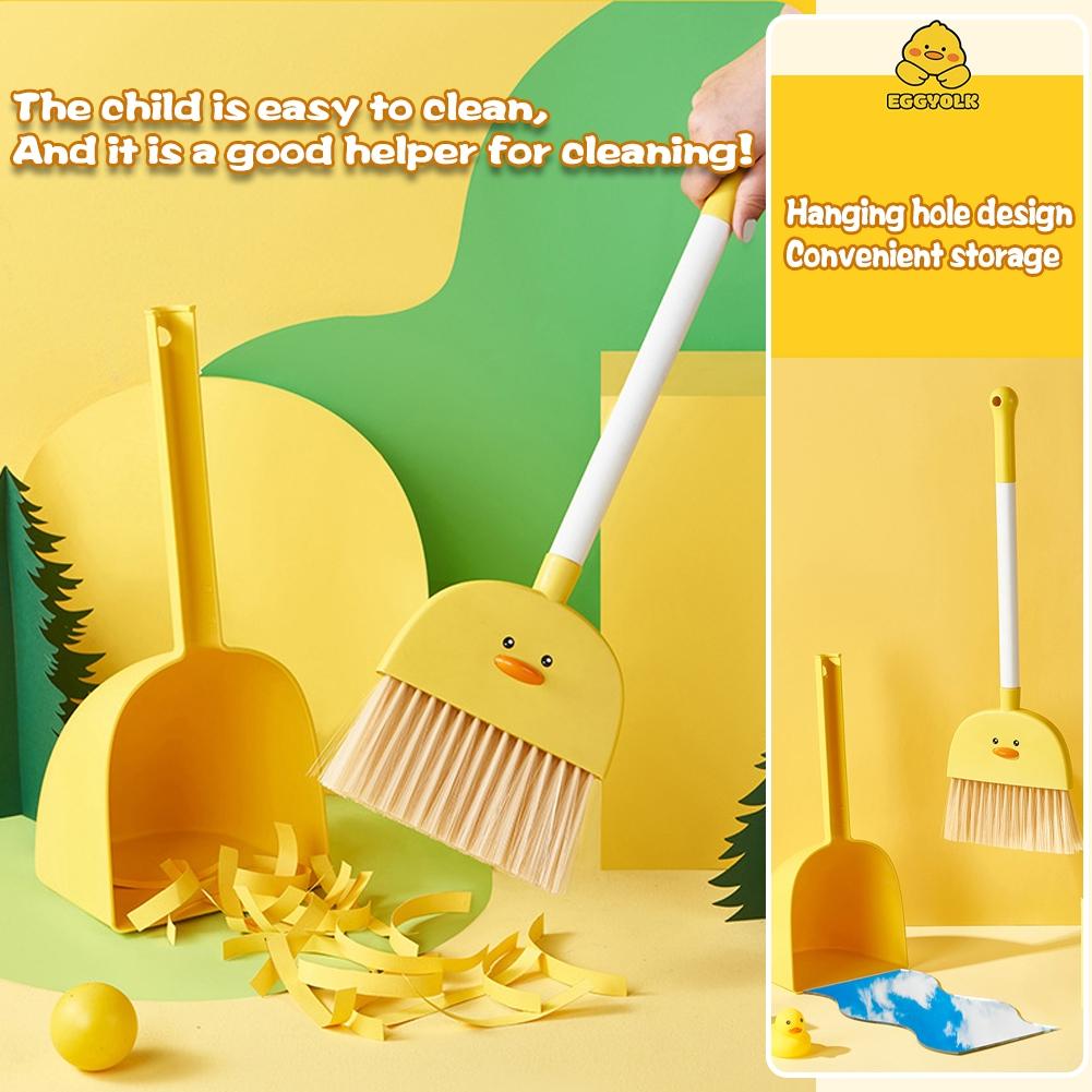 Mini Broom with Dustpan for Boys, Kids Small Cleaning Set Combo, Pretend Play Toy, Toddler Kitchen Dress Up, Frog, Play Kitchen Accessories, Cleaning Playset