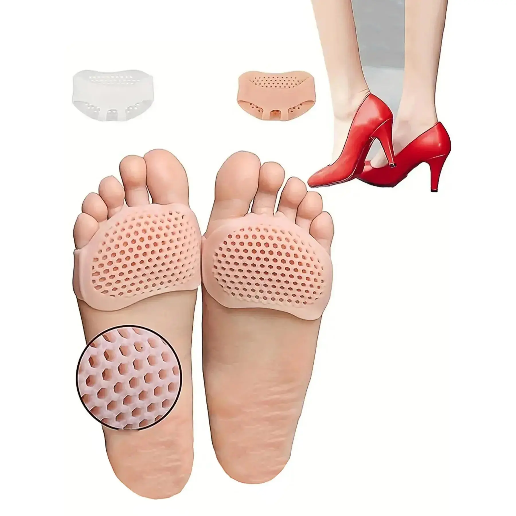 Summer Women's Solid Color Invisible Rubber Insoles, Soft Breathable Comfy Silicone Foot Cushions, Shoes Inserts for Ladies & Girls Daily Use, Supportive Soles, Plantar Fasciitis Insoles, Soft Cushioned Insoles, Women Gifts