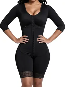 Women Post Surgery High Compression Shapewear, Fajas Colombianas Moldeadoras Body Shaper with Sleeves & Bra, Effective Tummy Control Garment