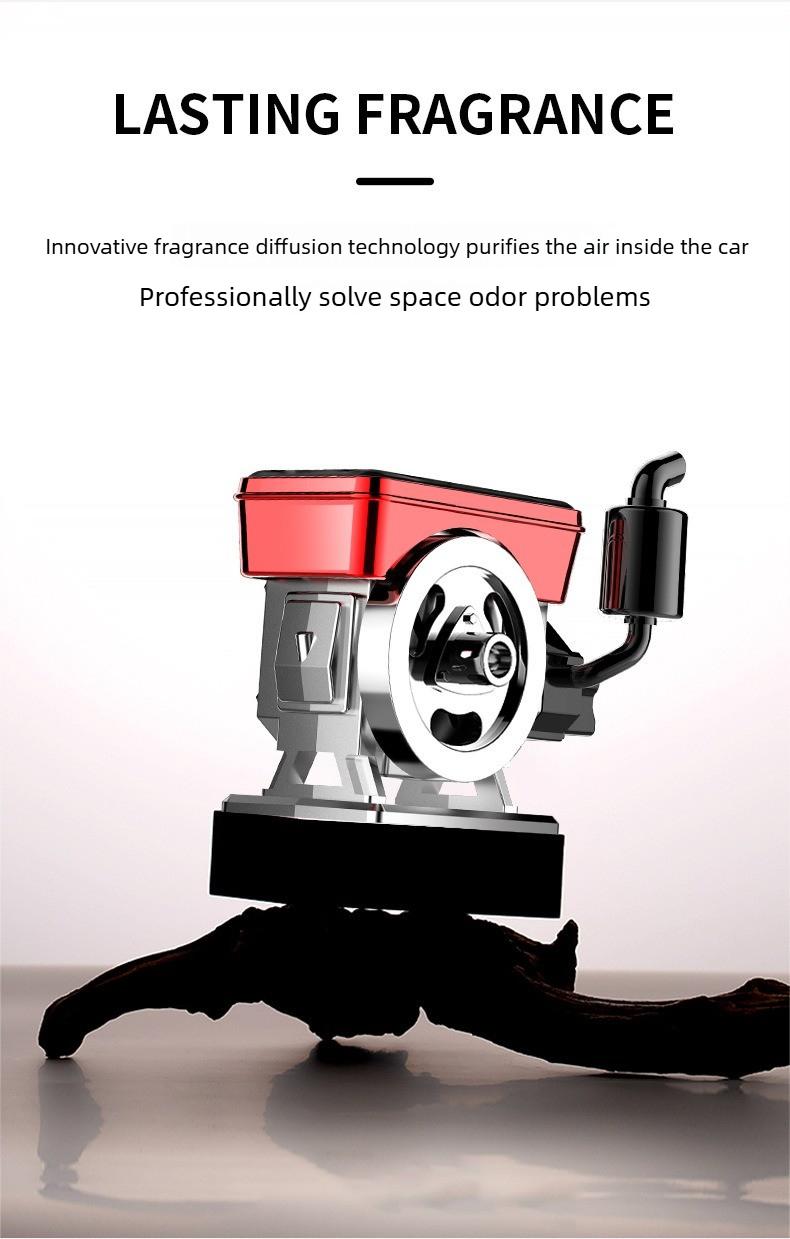 Solar Engine Car Aromatherapy Diffuser, Diesel Engine Style Car Decoration, Solar Rotating Car Air Freshener No Charging Needed, Multiple Fragrances, Gift for Boyfriend