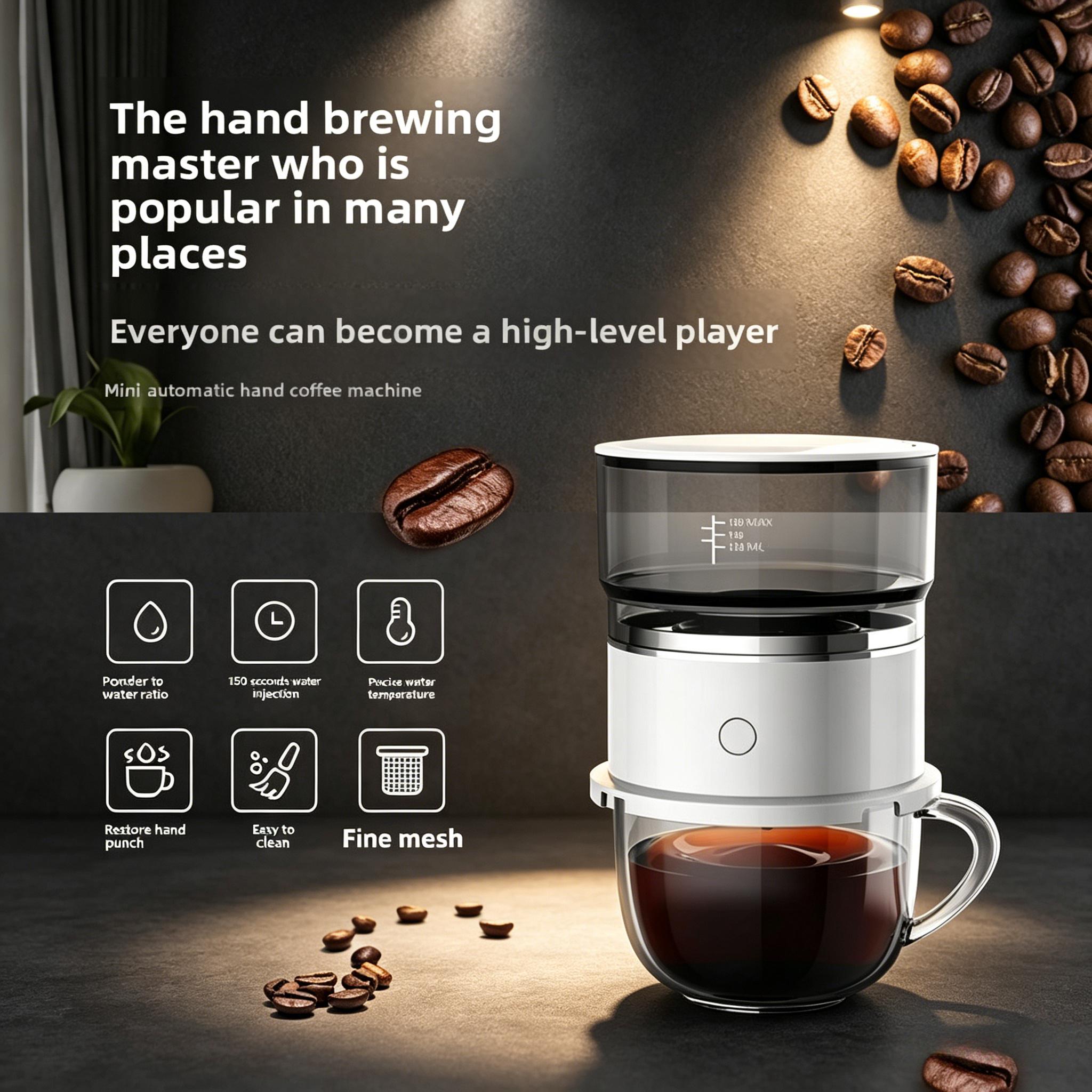 Mini American-style coffee maker for outdoor travel and camping, manual drip coffee machine