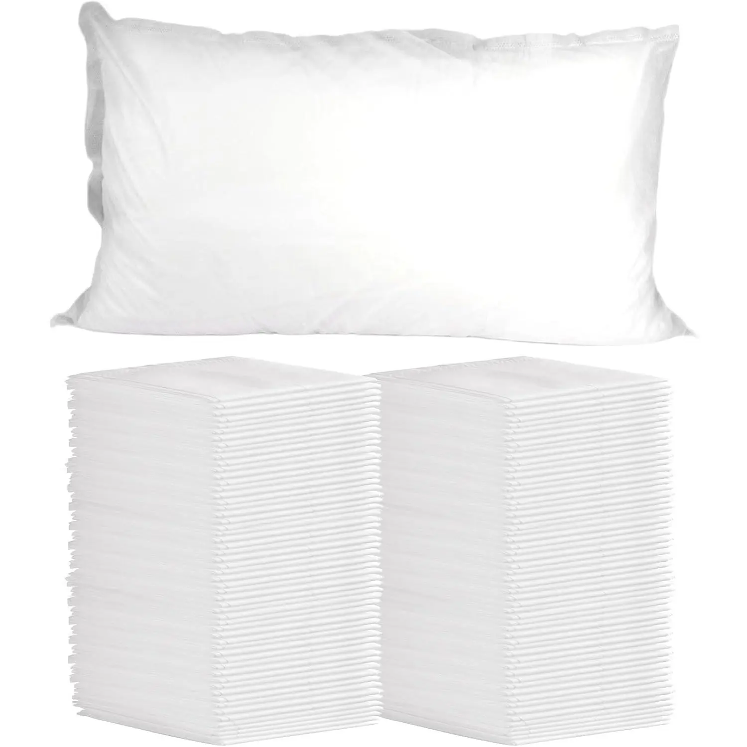 Disposable Pillowcases, 100PCS Disposable Pillow Case Covers, Soft Non-Woven Fabric Disposable Pillow Cases for Medical, Hospital, Hotels, SPA Tattoo Lash Pillow Covers, White, 21 in x 30 in