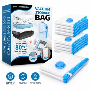 15 Piece Thick Transparent Vacuum Compression Bags Set, Electric Pump Included, Durable Eco-Friendly Storage for Travel and Moving, Reusable Compression Bags