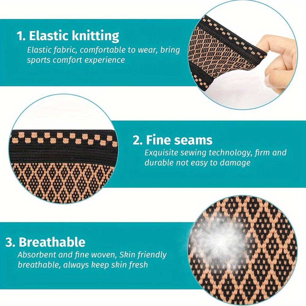 4-piece copper-colored wrist compression bracelets, soft wrist support bands, suitable for support during sports, fitness, and typing