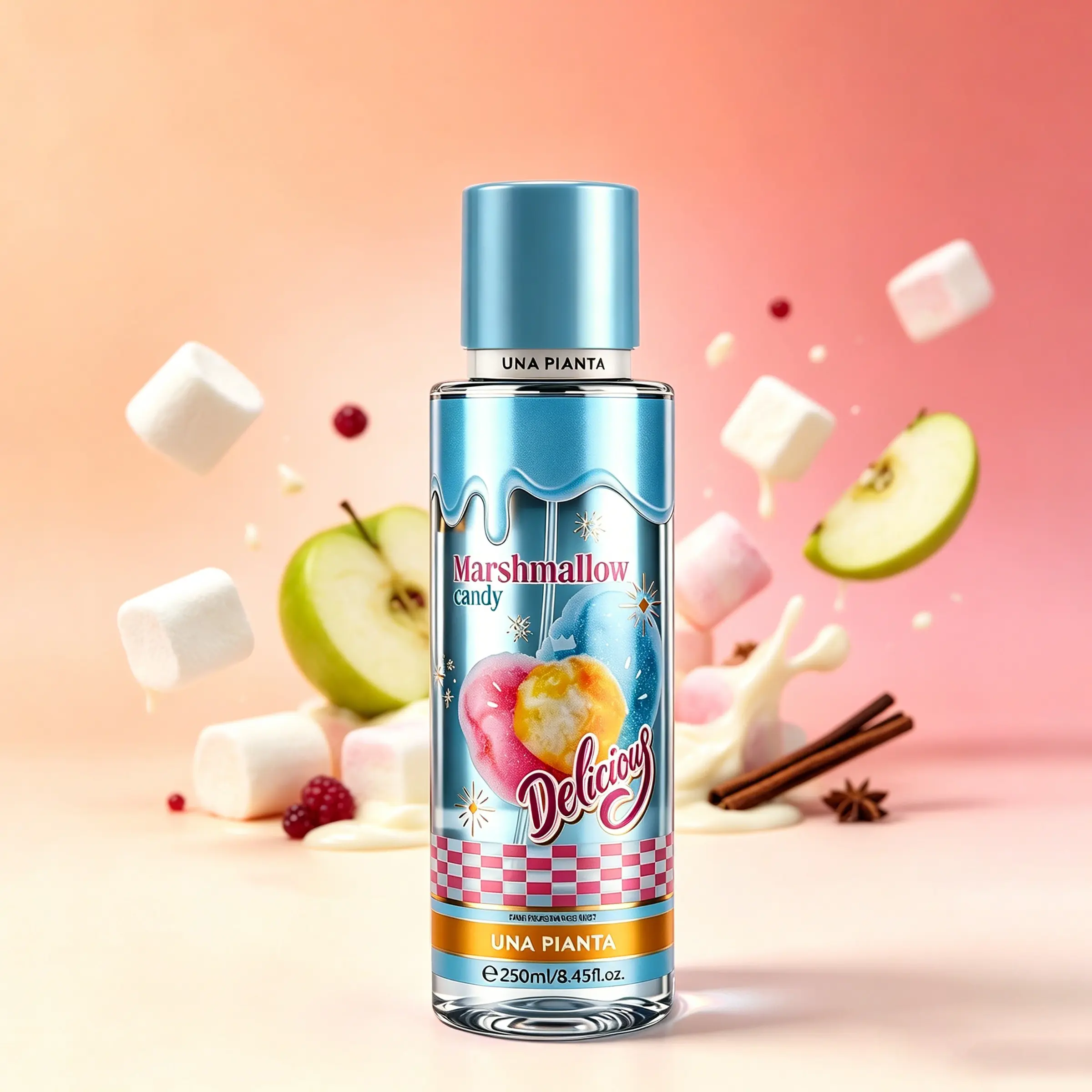 Body Mist Spray for Women and Men, Natural Fragrance Mist (250ml), Gourmand Scent, Aromatic Sweet Scent with Pink Cotton Candy & Green Apple, Whipped Cream & Berries, Vanilla & White Musk – Sweet Summer Fantasy, Perfect Gift for Her or Him