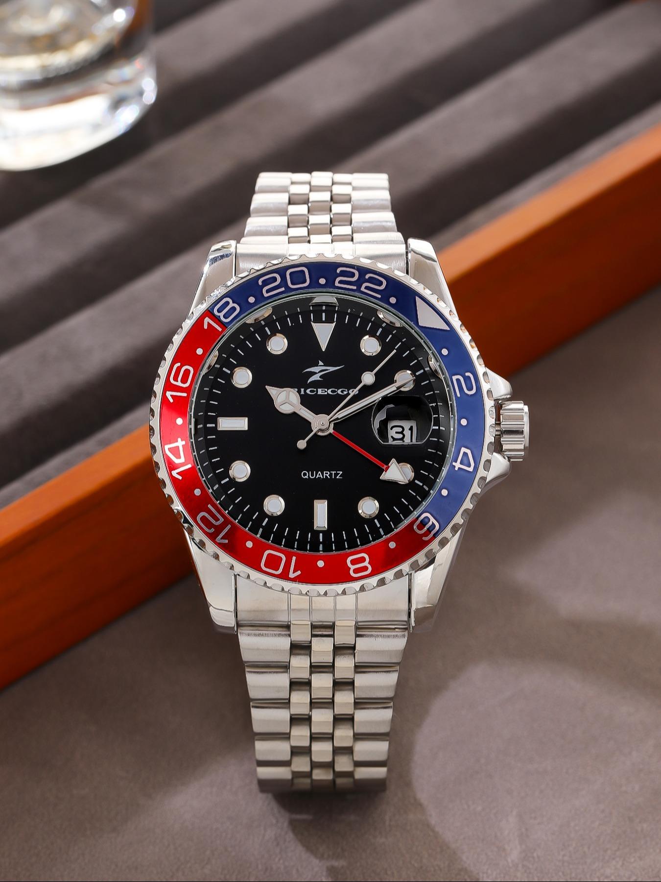 Men's Business Fashion Round Dial Stainless Steel Quartz Wristwatch for Party, Trendy All-match & Exquisite Watch for Birthday Gift with Box Men's Business Fashion Round Dial Stainless Steel Quartz Wristwatch for Party, Trendy All-match & Exquisite Watch for Birthday Gift with Box