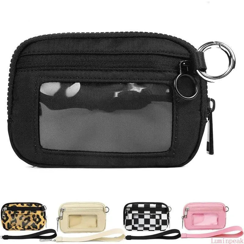 Compact Nylon Wallet for Women, Multi-Color RFID Blocking Card Holder with Detachable Wristlet Strap & Key Ring for Travel, Mini Travel Products, Hands-Free, Laces, Slim 5.4In Fits Pockets, Outdoor, 5.4X3.5"