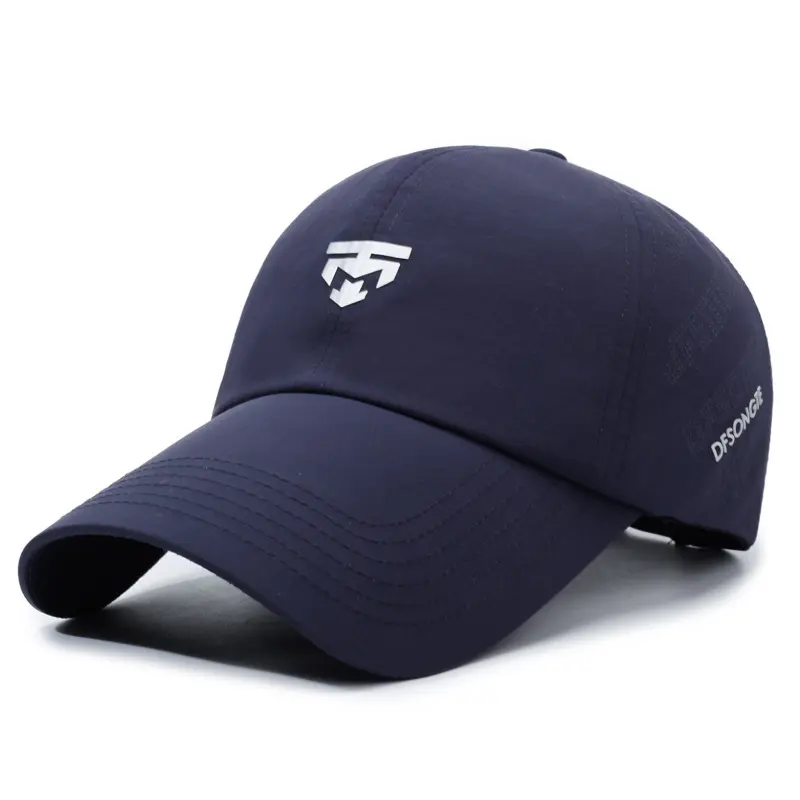 Mens Womens Navy Blue Baseball Cap Breathable Quick Dry Sport Sun Hat Lightweight Adjustable Running Cap Summer Outdoor Sports Hat Gym Workout Hiking Fishing Golf Travel Bicycle Tennis Beach Caps Men