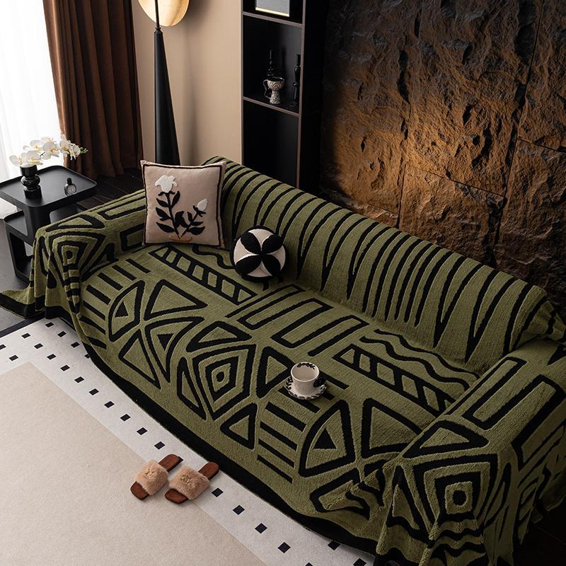 Geometric Pattern Sofa Cover, Soft Elastic Dustproof Sofa Slipcover and Protector for Living Room or Office
