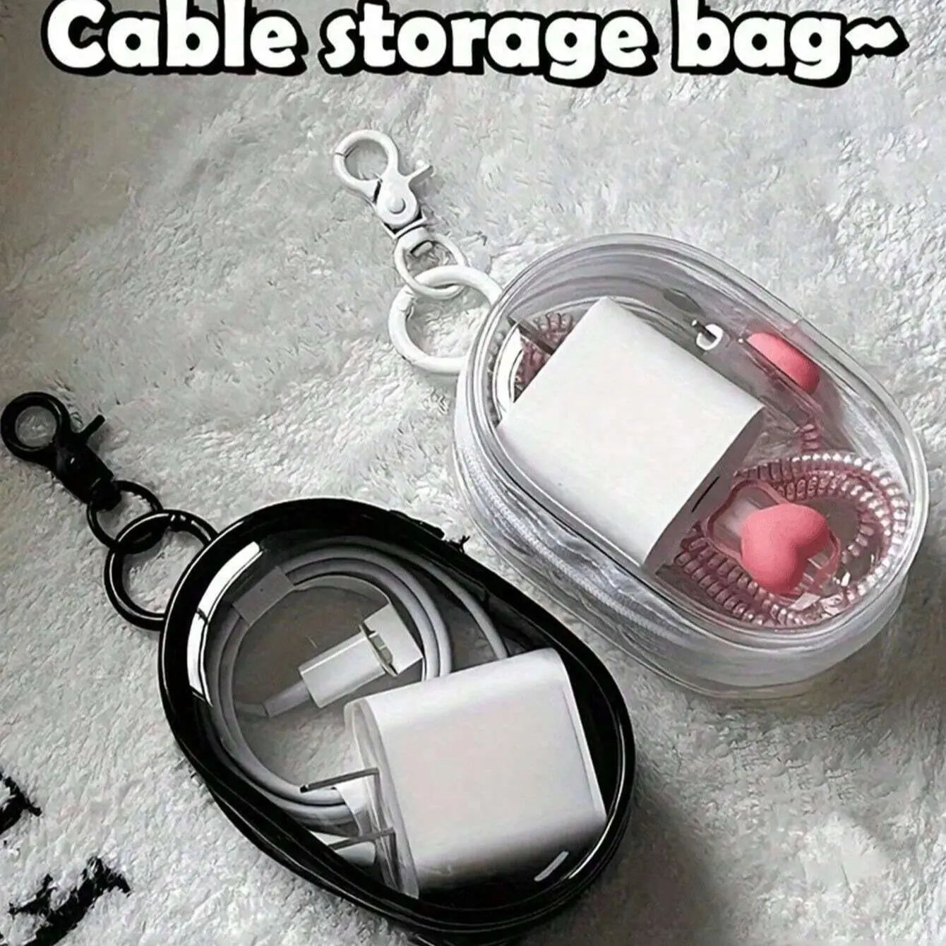 2-Pack Portable Mini Transparent Zipper Storage Bags, Multi-Functional Jewelry Organizer, Travel Essentials for Earphones, Power Bank, Keychain, Perfume, Clear Zipper Pouches