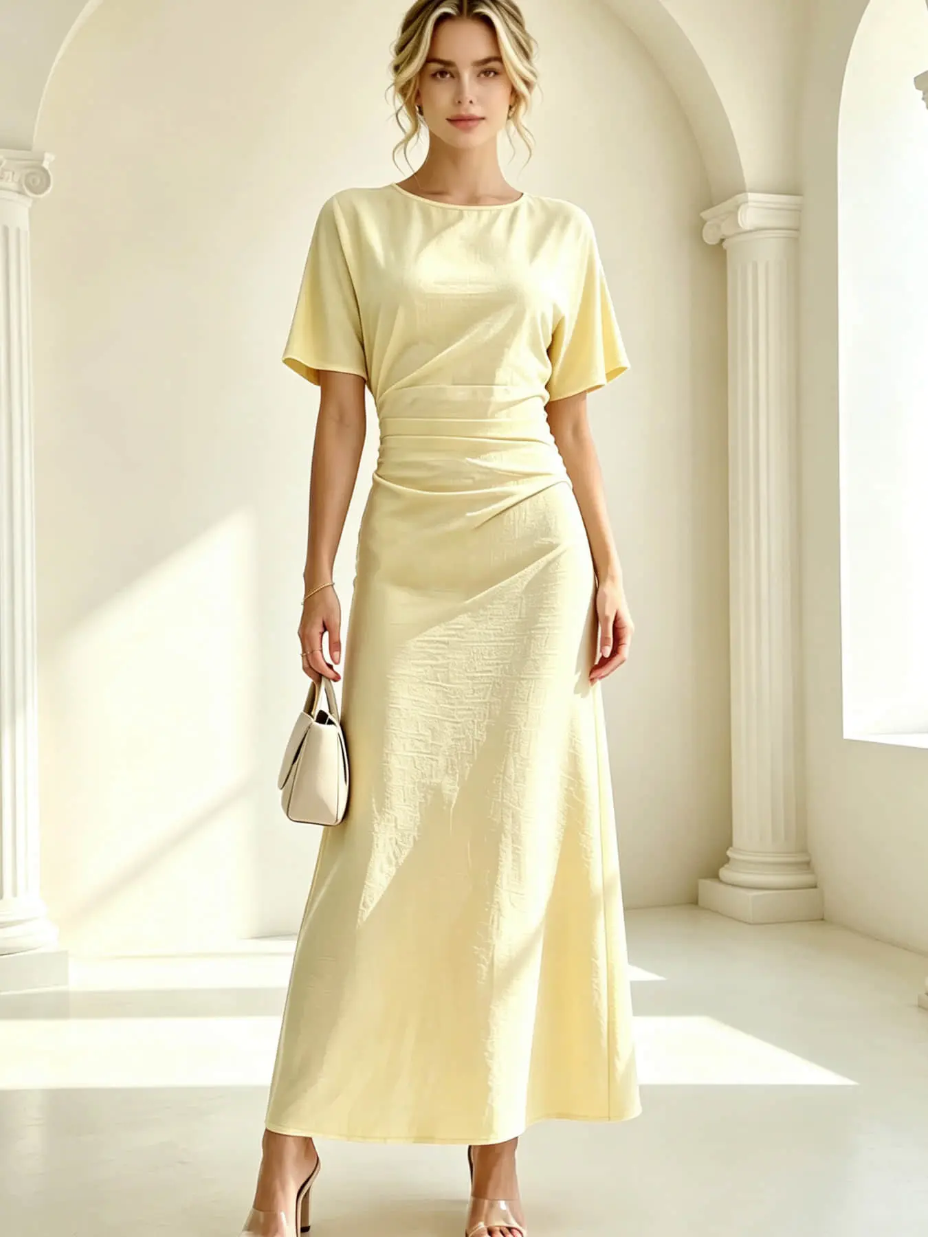 A fashionable French style dress with a gentle and girlish temperament, featuring a simple and high-end design that accentuates a slimming effect. It is suitable for summer, outdoor picnics, dates, and short trips.