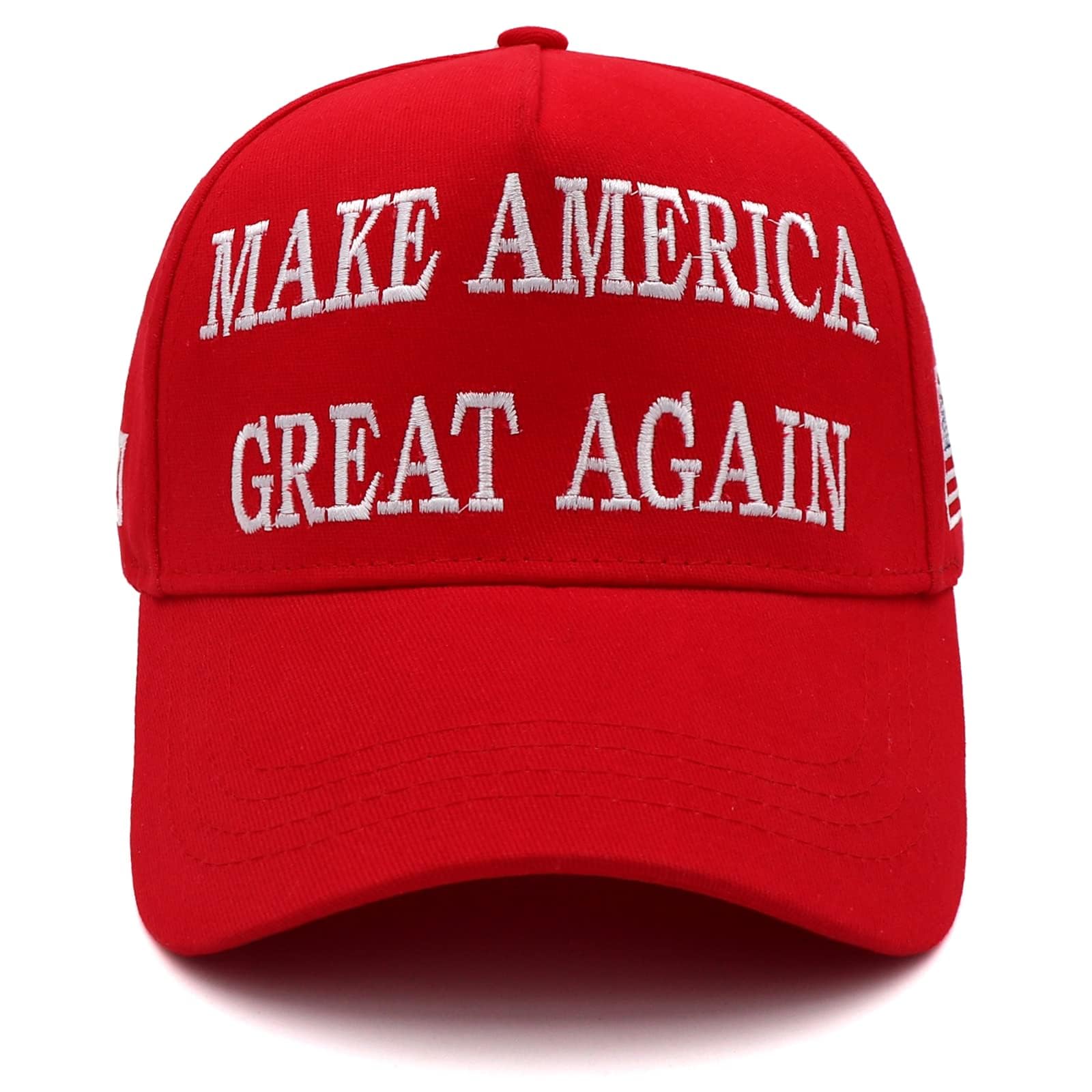 Red MAGA Hat - Embroidered Make America Great Again Baseball Cap with USA Flag, Adjustable Fit, Perfect for Keep America Great Events and Daily Wear