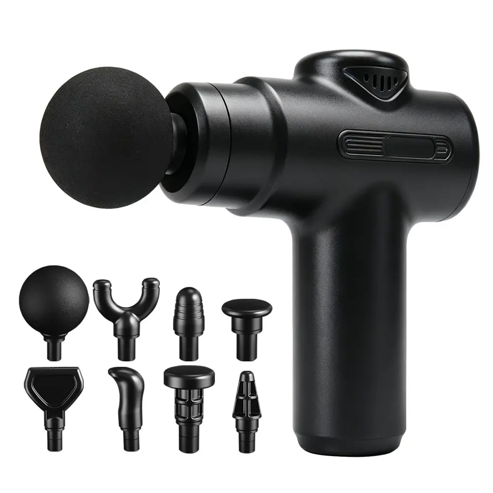 Mini Massage Gun with 8 Attachments, 6 Speed Levels, USB Rechargeable Electric Muscle Massager, Portable Massage Tool for Home & Travel, Handheld Portable Massagers