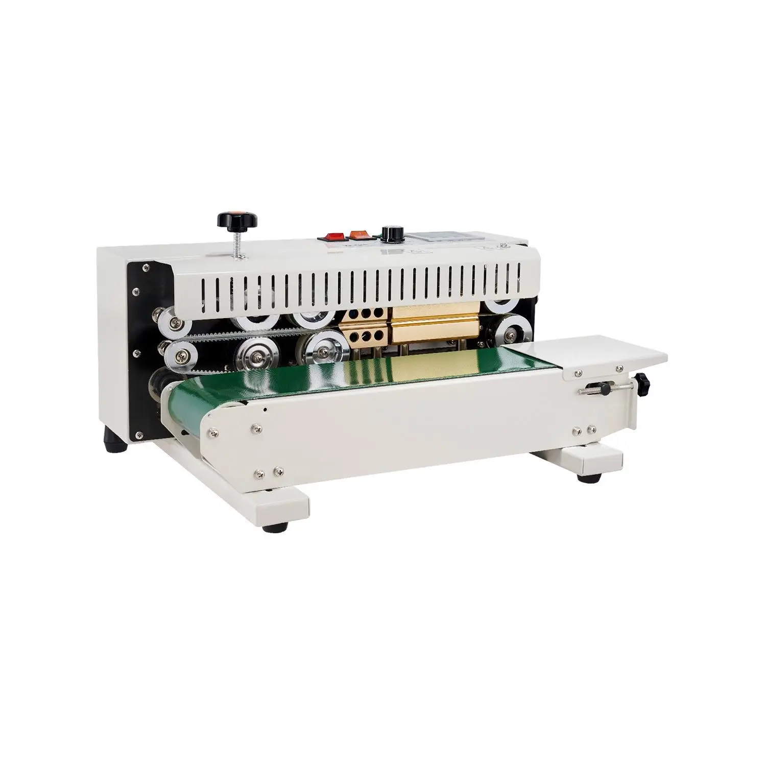 VEVOR Continuous Bag Band Sealing Machine, 0.24-0.47 in/6-12 mm Seal Width, Horizontal Band Sealer Machine with Digital Temperature Control, Carbon Steel Bag Sealer for 0.02-0.8 mm Plastic Bags Films