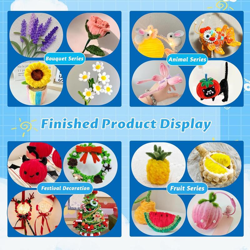 200 Pcs Pipe Cleaners, Creative Chenille Stems Pipe Cleaners Craft, Fuzzy Pipe Cleaners Bulk  Crafts, DIY Pipe Cleaner  Home Arts and Crafts Decorations Supplies for