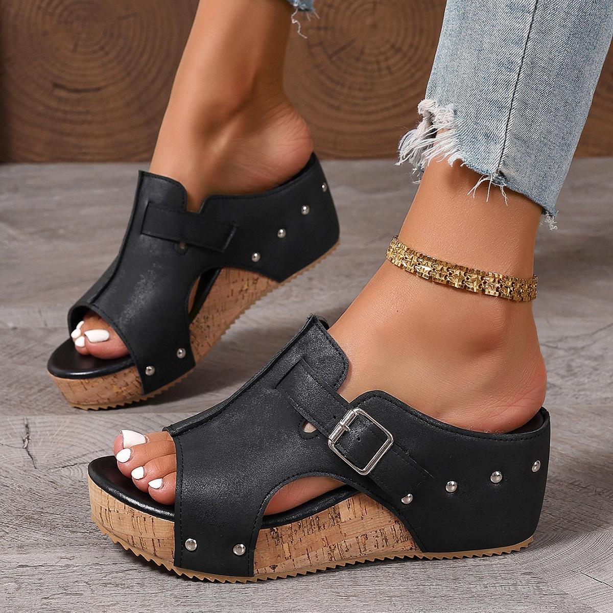Women's Fashion Wedges with EVA Foam Cushioned Insoles 2.5 Inch Heel Lightweight Comfort Sandals All Day Wear Hook And Loop Closure Slip Resistant Casual Summer Shoes SpringStatements