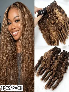 45g Myanmar Curly Human Hair Piece, Suitable for Men and Women Adults, Real Hair Extension, Natural Look, Easy to Use