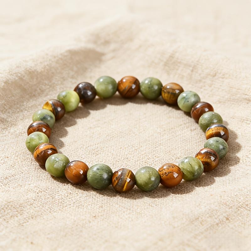 Tiger Eye Wealth & Prosperity Bracelet - Vintage Lucky Coin Charm with Natural Healing Stones, Manifestation Jewelry for Good Luck & Abundance, Unisex Daily Wear.